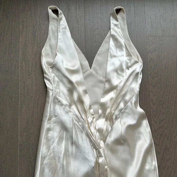 Reformation Margot Wedding Dress Gown Silk Satin Ivory Mermaid Train With Tags 6 - Picture 8 of 13